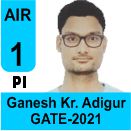 Ganesh-Kumar-Adigur-GATE-2021-Topper-AIR1-PI