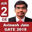 Avinash-Jain, GATE 2019, RANK 2